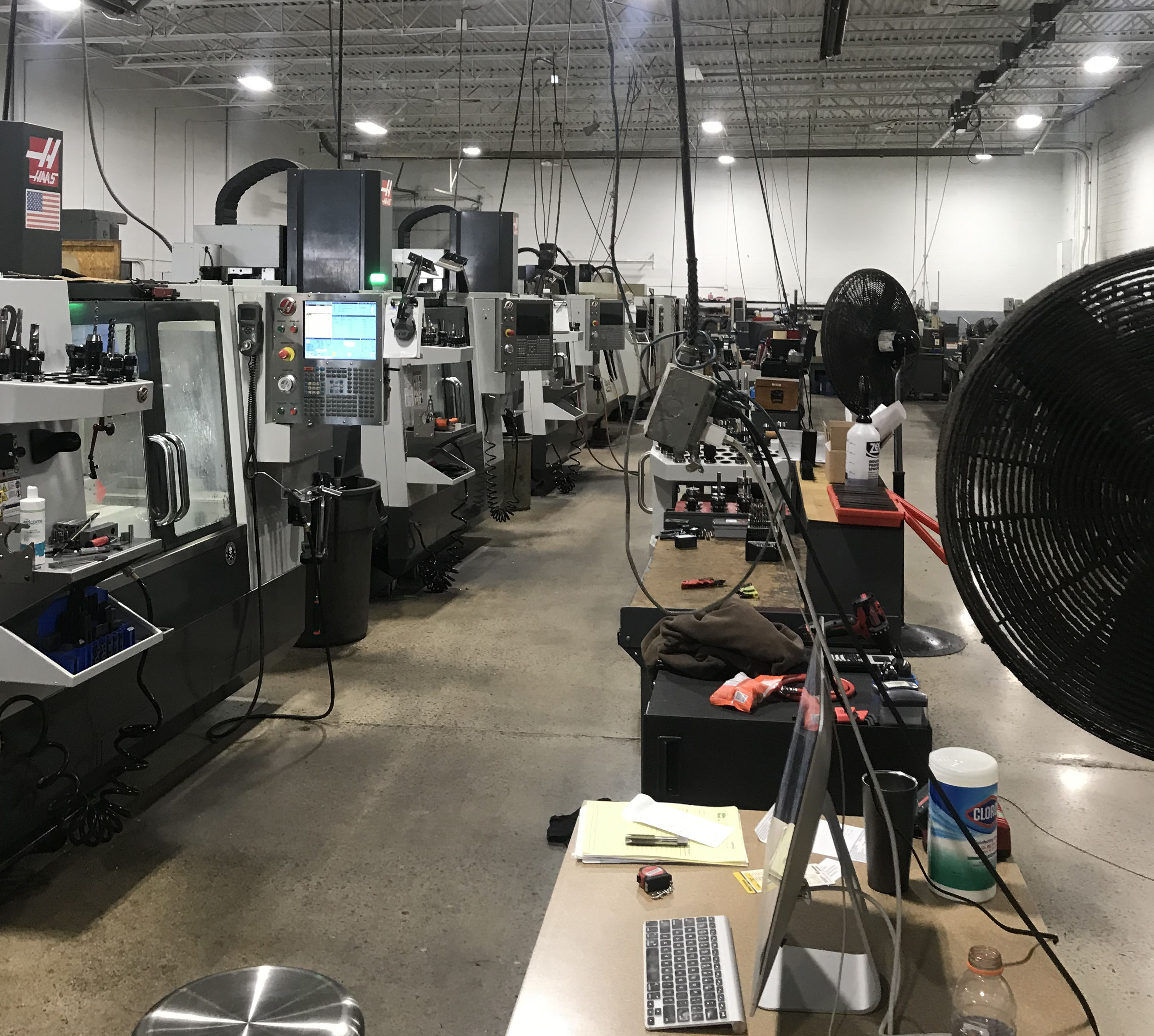 CNC Machine Shop Interior at Rite Tool Inc in Michigan